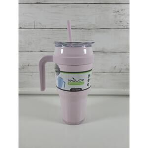 Reduce Tumbler 40oz Pink Stainless Steel Insulated Cup with Straw